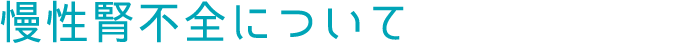 慢性腎不全について